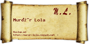 Murár Lola névjegykártya